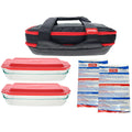 Pyrex 7-Piece Tote Bundle with Bakware, Red Lids and Large Hot/Cold Packs