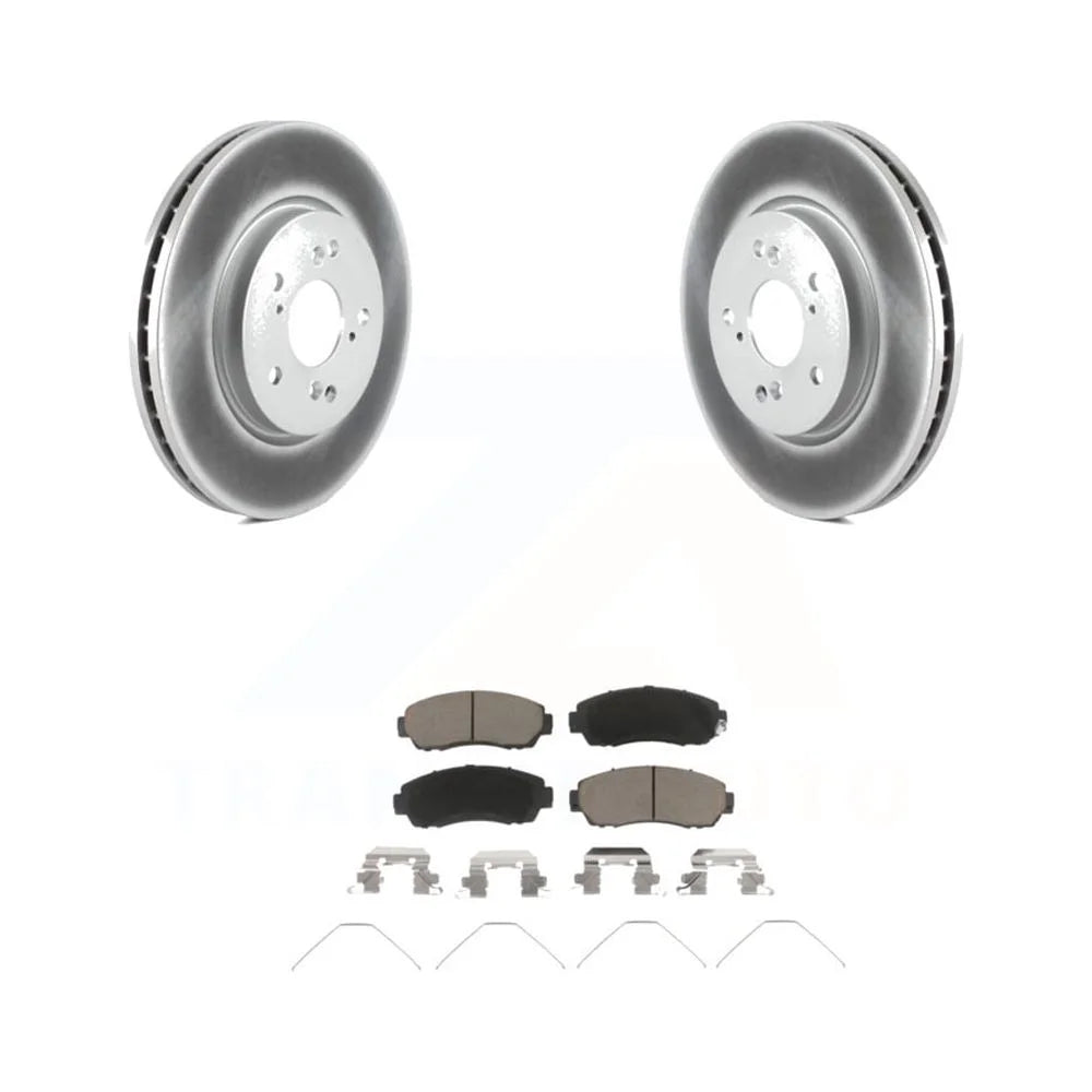 Transit Auto - Front Coated Disc Brake Rotors And Ceramic Pads Kit For Honda CR-V Crosstour Accord KGC-100497