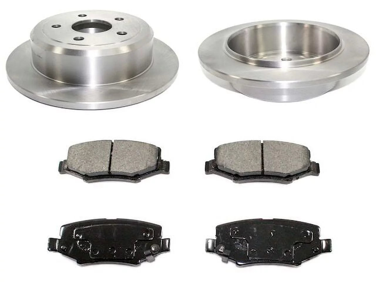 Rear Ceramic Brake Pad and Rotor Kit - Compatible with 2007 - 2017 Jeep Wrangler 2008 2009 2010 2011 2012 2013 2014 2015 2016