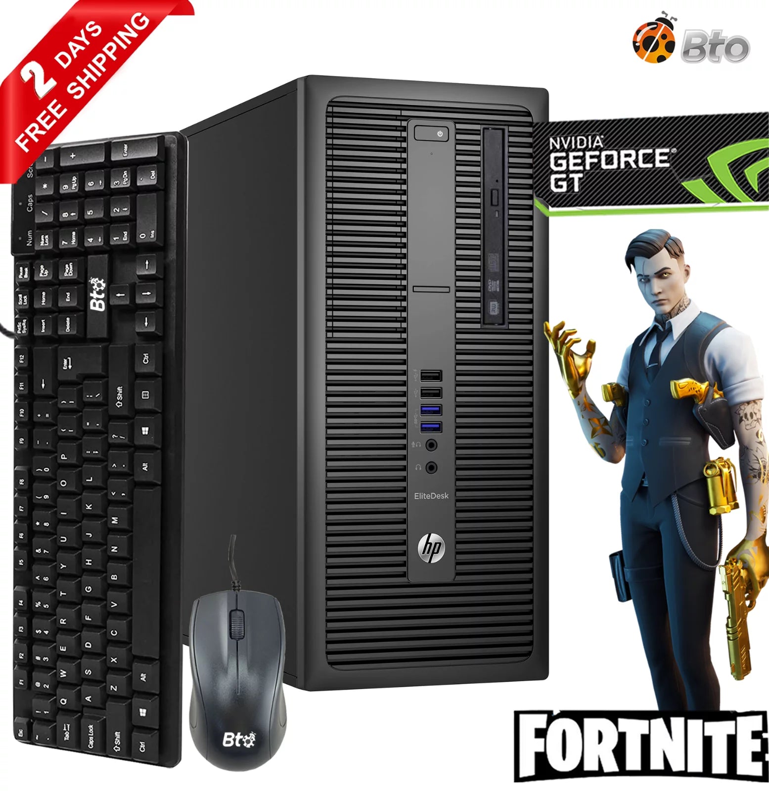 Restored HP EliteDesk 800 G2 Gaming Computer Tower, Intel Core i3 6th Gen. Processor, 8GB DDR4 Ram, 512GB M.2 SSD, 1TB HDD, NVIDIA GT 730 4GB, Keyboard and Mouse, WiFi Windows 10 Desktop PC (Refurbished)