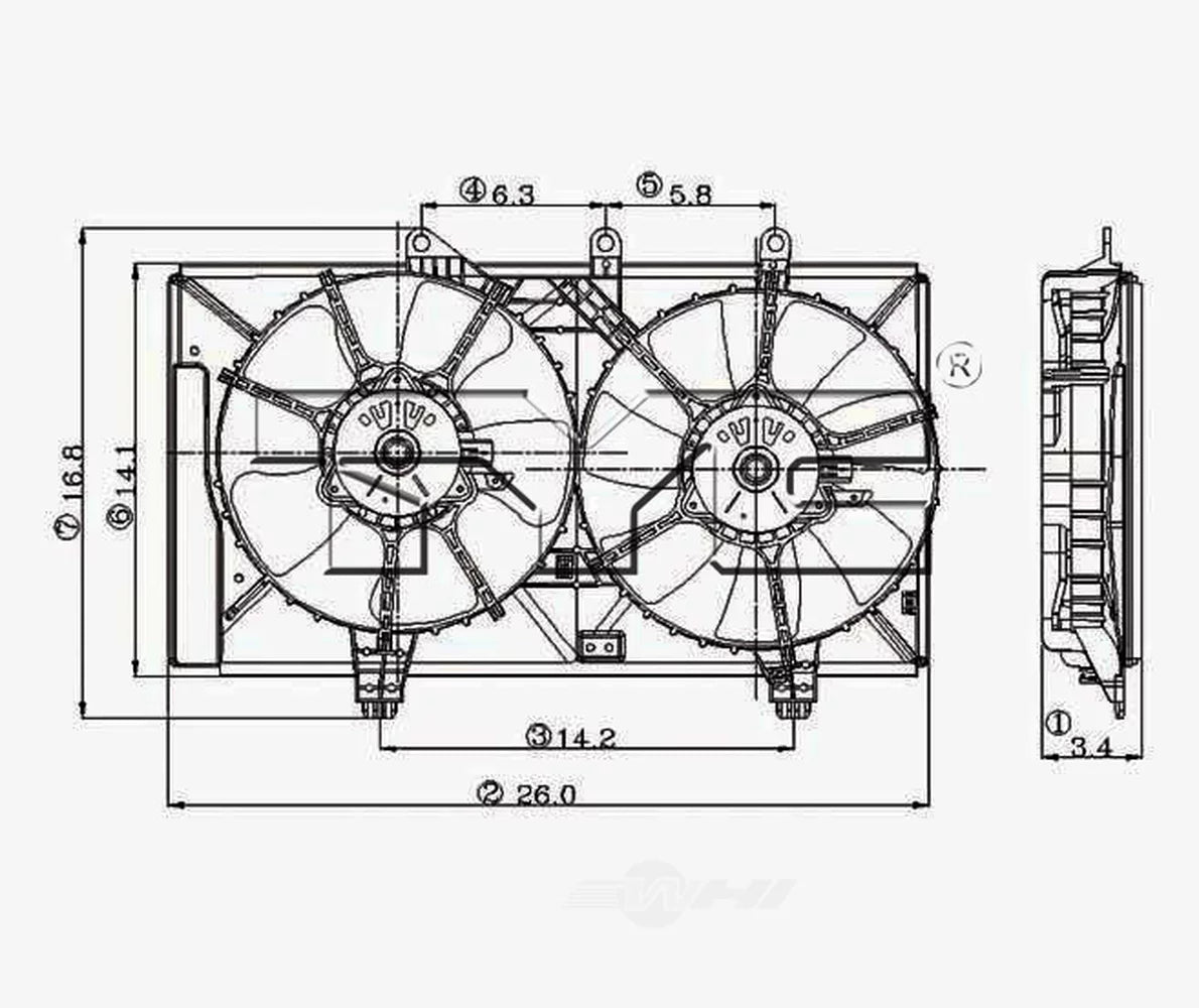 Dual Radiator and Condenser Fan Assembly Fits select: 2003-2005 DODGE NEON