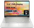 HP Laptop, 15.6 FHD Display, AMD Ryzen 3 3250U Processor, 8GB DDR4 RAM, 128GB SSD, SD Card Reader, Webcam, HDMI, Wi-Fi, USB-C, Windows 10 Home, Silver, JVQ MP