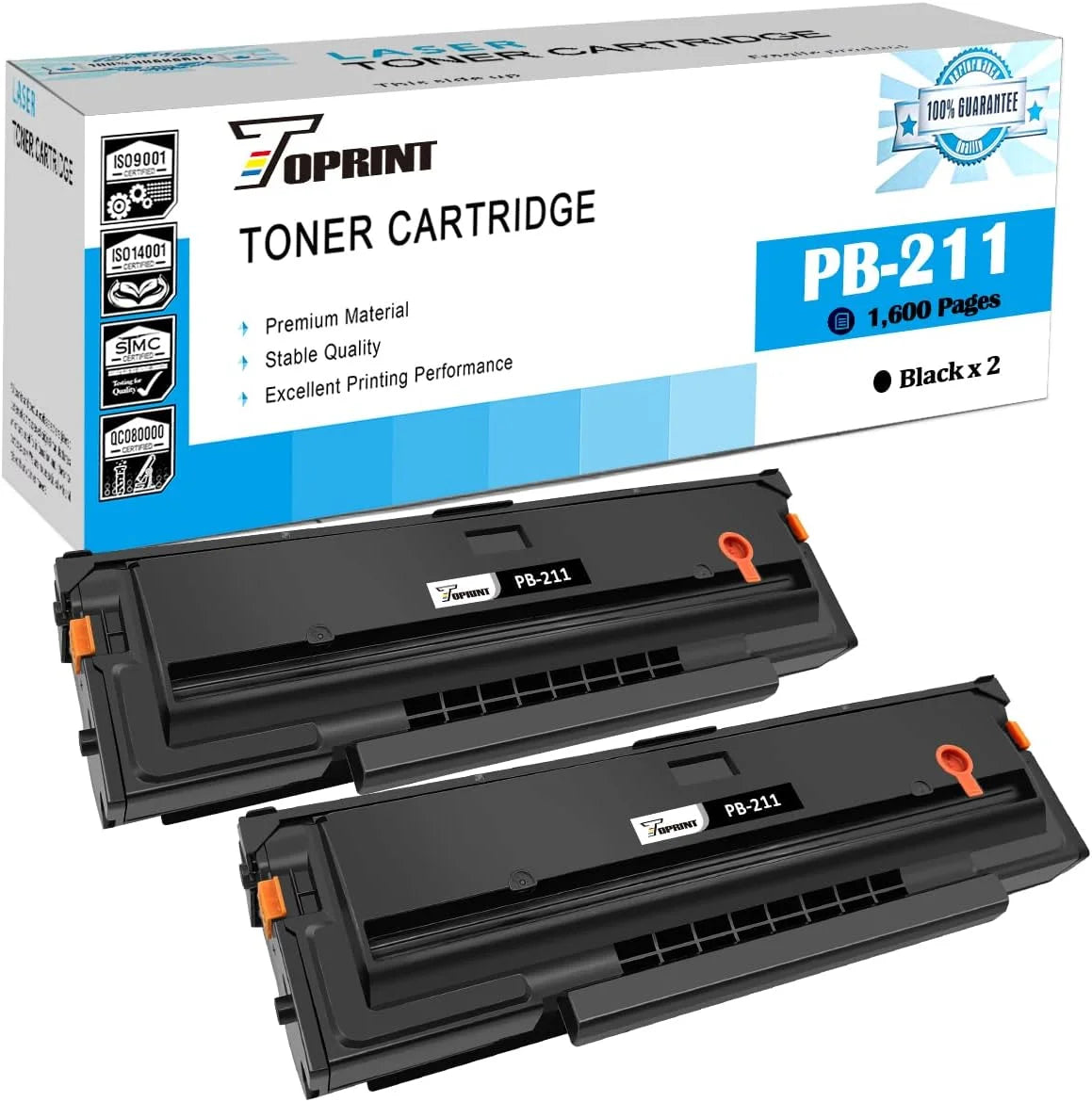 TOPRINT Compatible Toner Cartridge PB-211 PB211 PB 211 PB-211EV PB211EV PB 211EV 1600 Pages 2 Black for P2500W P2502W
