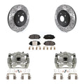 Transit Auto Front Disc Brake Coated Caliper Drilled Slotted Rotors And Ceramic Pads Kit For Honda CR-V KCD-100116T