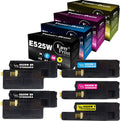 (2X BK+C+M+Y) 5-Pack Compatible Toner Cartridge Replacement for Dell E525W E525 for Dell E525W Color Laser