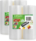 WVacFre 4 Pack 11x50 Rolls (Total 200 feet) Vacuum Cleners Sealer Bags Rolls for Food Saver Storage,Seal a Meal Freezer Rolls