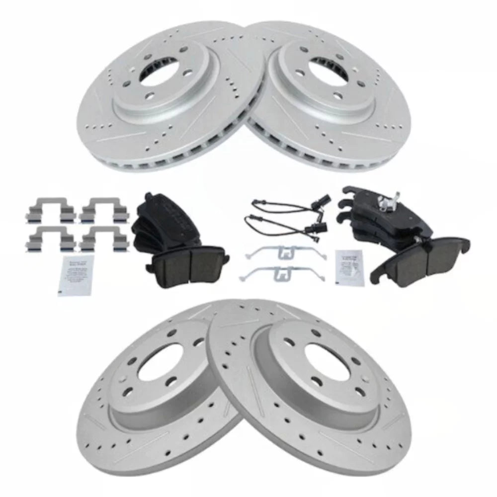 For Audi 2009-2011 A4 Quattro Brake Pad and Rotor Kit Front and Rear
