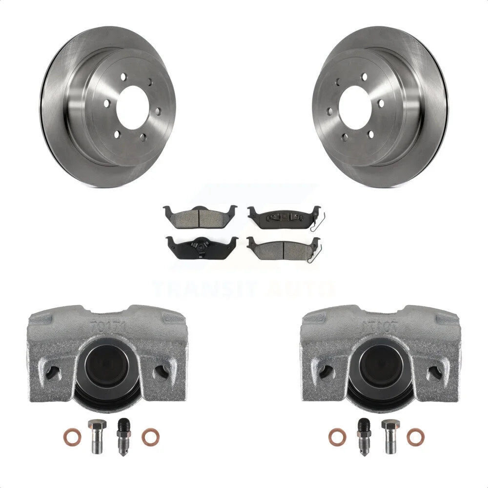 Transit Auto Rear Disc Brake Caliper Rotors And Semi-Metallic Pads Kit For Ford F-150 Lincoln Mark LT KC8-100606S