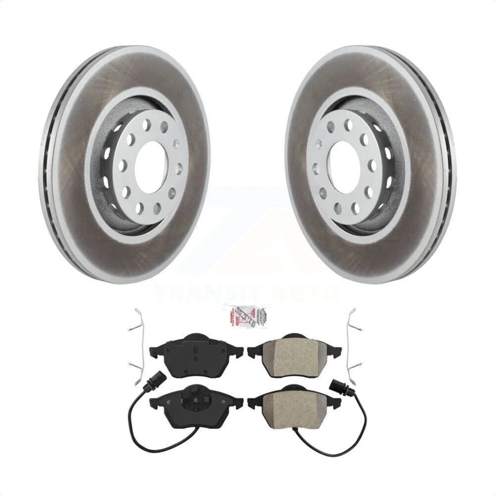 Transit Auto - Front Coated Disc Brake Rotors And Semi-Metallic Pads Kit For Audi A4 Quattro A6 S4 S6 With 312mm Diameter Rotor KGA-100595