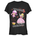 Junior's Nintendo Toadette & Peachette Party  Graphic Tee Black Medium