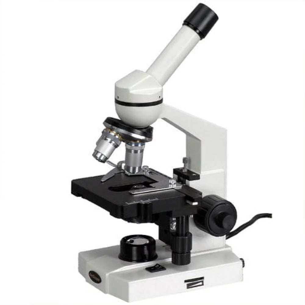 AmScope M600 Compound Monocular Microscope, WF10x Eyepiece, 40x-1000x Magnification, Brightfield, Tungsten Illumination,