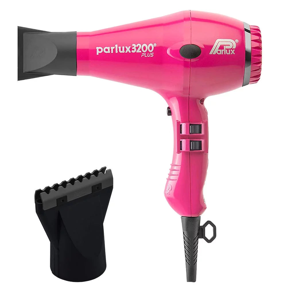 Parlux 3200 Plus Fuchsia Hair Dryer and M Hair Designs Hot Blow Attachment Black (Bundle - 2 Items)