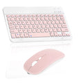 Rechargeable Bluetooth Keyboard and Mouse Combo Ultra Slim Full-Size Keyboard and Ergonomic Mouse for ZTE S30 and All Bluetooth Enabled Mac/Tablet/iPad/PC/Laptop - Flamingo Pink