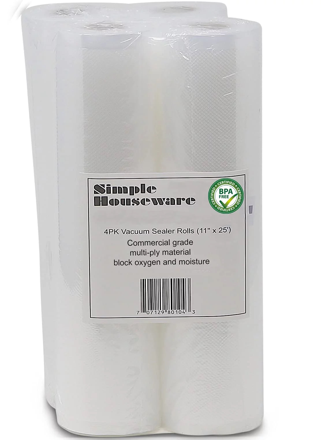 4 Pack - SimpleHouseware 11 x 25 Feet Vacuum Sealer Bags (total 100 feet)