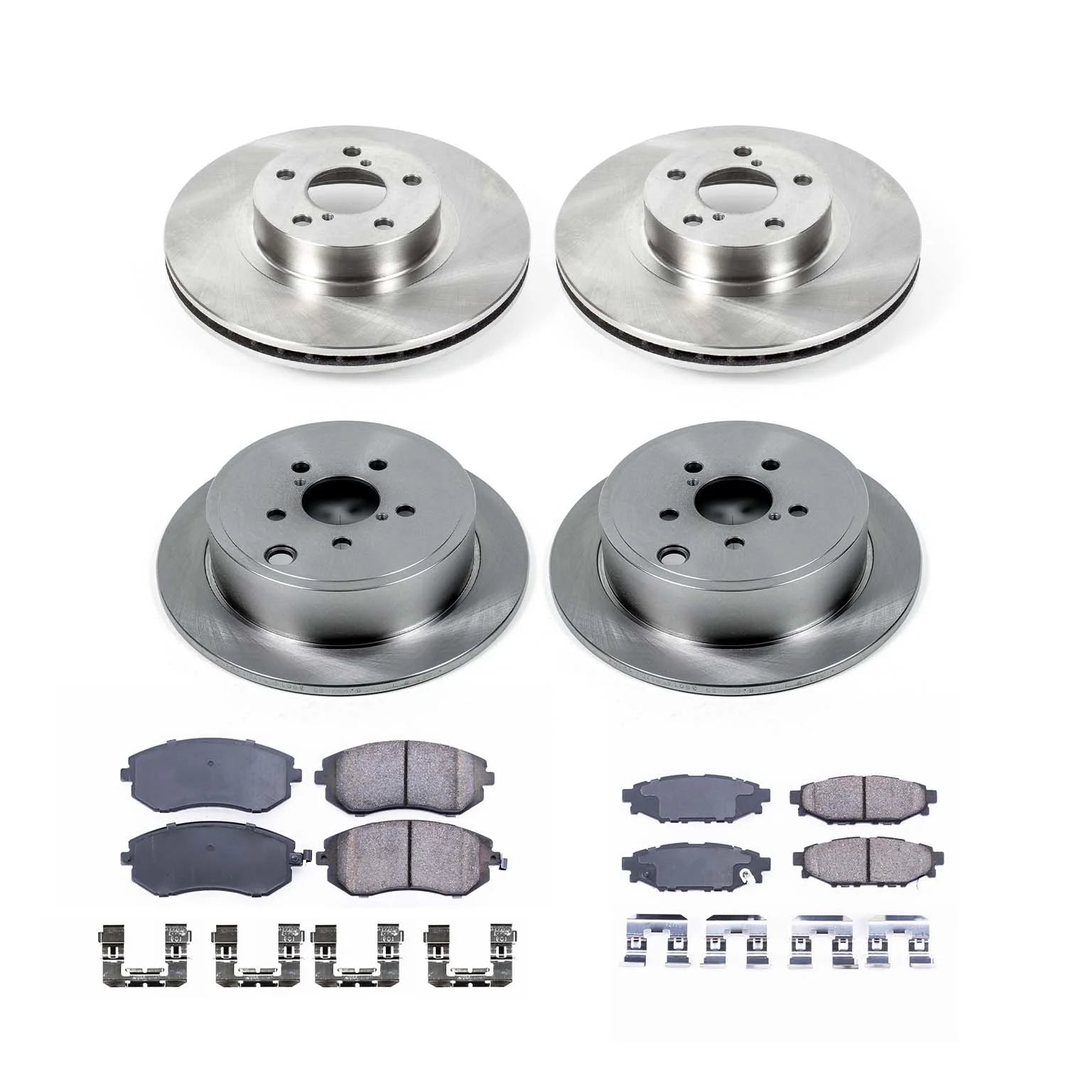 Ultimate Brakes Front and Rear Ceramic Brake Pad and Rotor Kit with Hardware WM81554