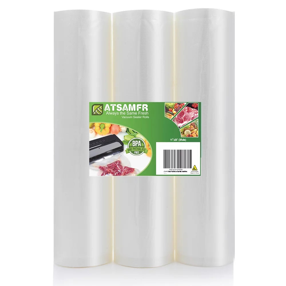 ATSAMFR 3 Pack 11x20 Vacuum Sealer Bags,Seal a Meal Vacuum Seal Rolls Bags