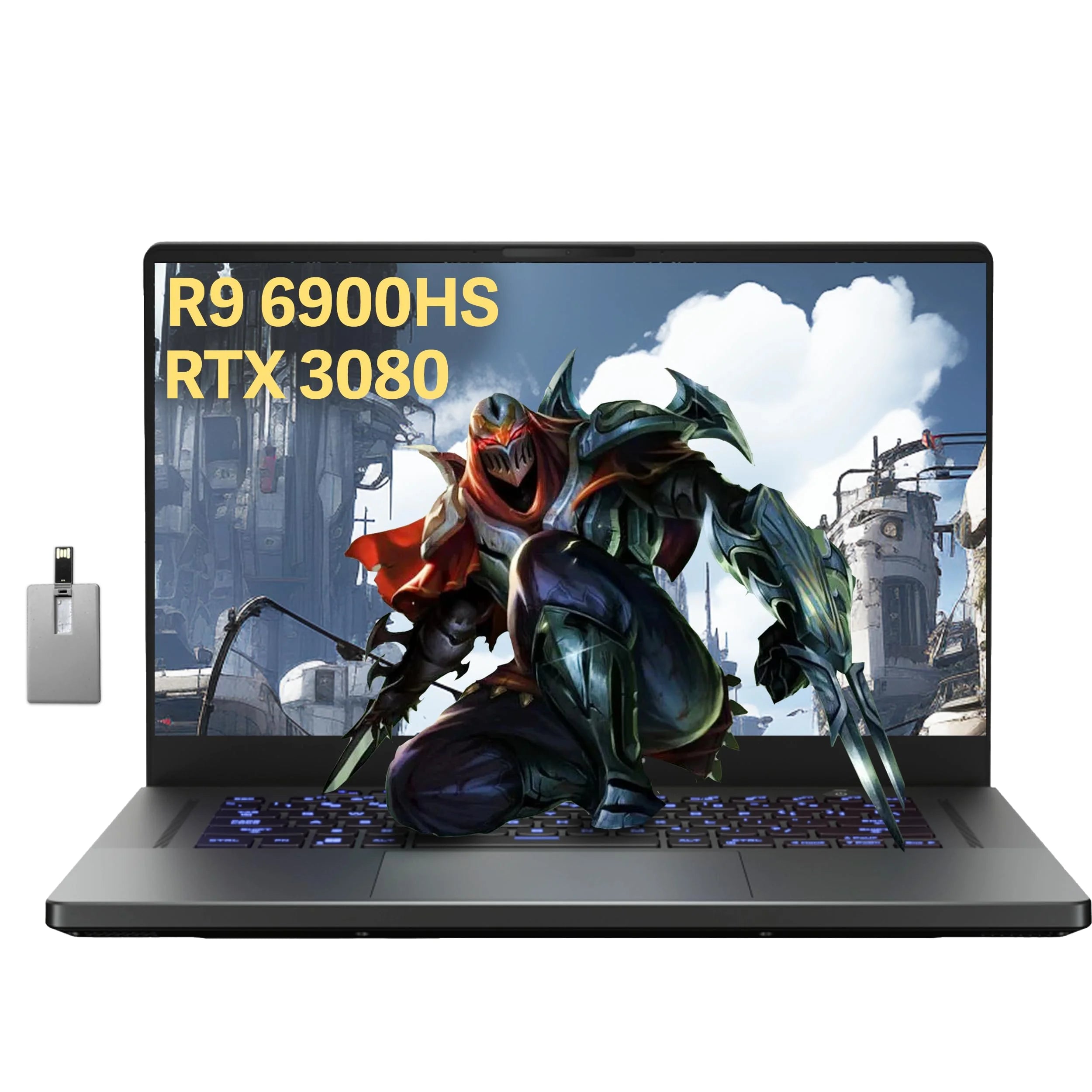 asus Zephyrus G15 15.6'' 240Hz QHD Gaming Laptop, AMD Ryzen 9 6900HS, GeForce RTX 3080 8GB GDDR6, 16GB DDR5 RAM, 512GB PCIe SSD, Backlit Keyboard, HD Webcam, Win 11 Pro, Gray, 32GB USB Card