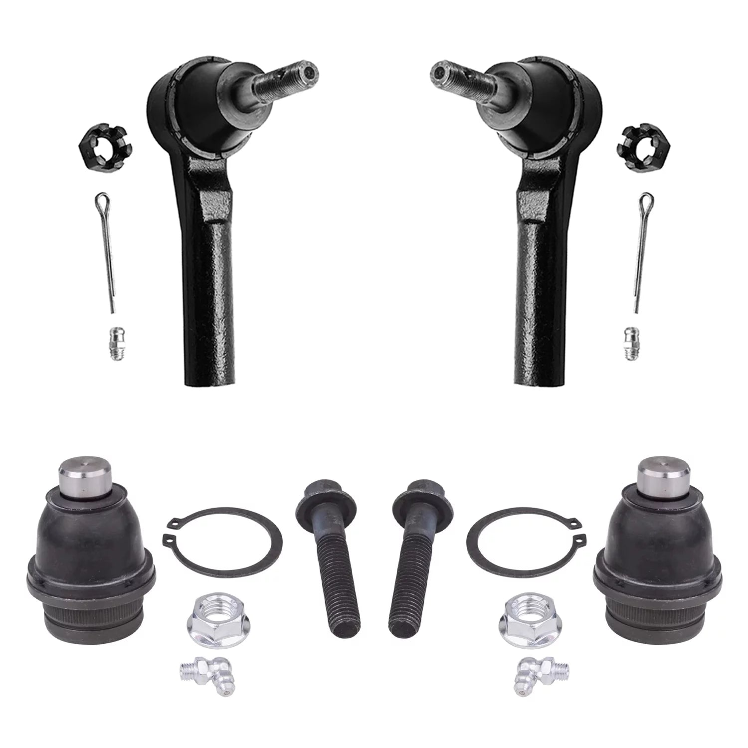 Detroit Axle - 4pc Front Lower Ball Joints Outer Tie Rods Replacement for Jeep Compass Patriot Fits select: 2014-2016 JEEP PATRIOT SPORT, 2007 DODGE CALIBER