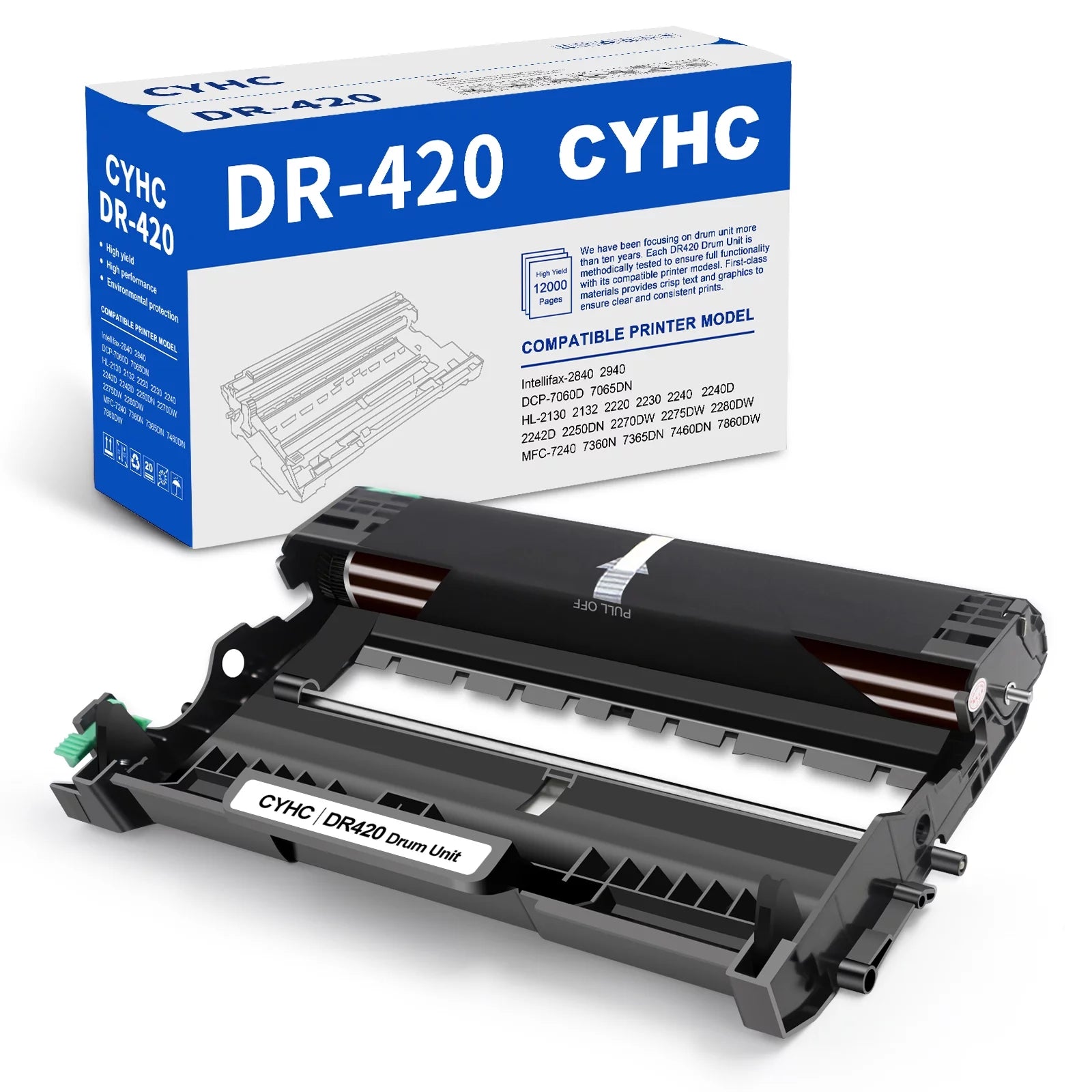 CYHC DR420 Drum Unit Replacement for Brother DR 420 DR-420 Compatible for Brother DCP-7060D 7065DN HL-2240 2240D 2250DN 2270DW MFC-7240 7360N 7365DN (1 Drum Unit, NO Toner)