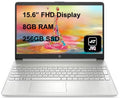 HP Laptop, 15.6 FHD Display, AMD Ryzen 3 3250U Processor, 8GB DDR4 RAM, 256GB SSD, SD Card Reader, Webcam, HDMI, Wi-Fi, USB-C, Windows 10 Home, Silver, JVQ MP