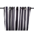 Jordan Manufacturing 54 x 96 Solid Grommet Semi-Sheer Outdoor Curtain Panel Black/White Stripe