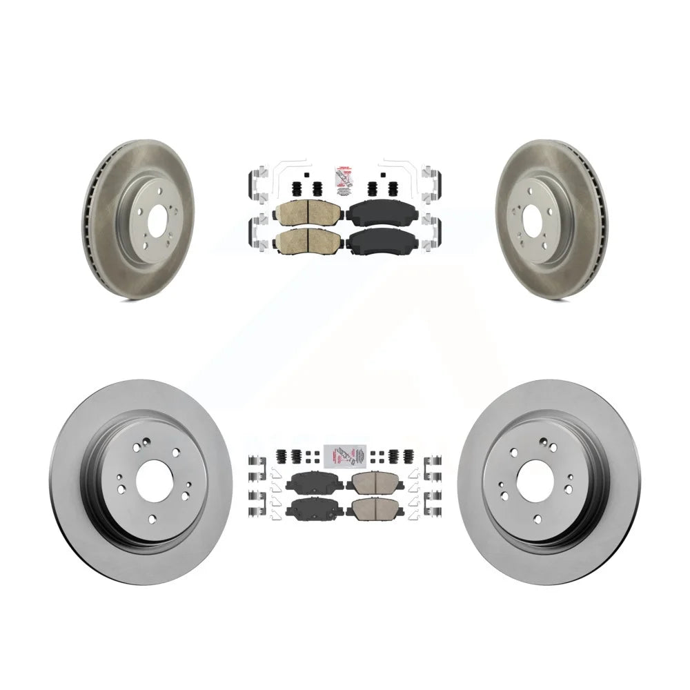 Transit Auto - Front Rear Ceramic Pads And Coated Disc Brake Rotors Kit For Honda CR-V Hybrid KGA-102606