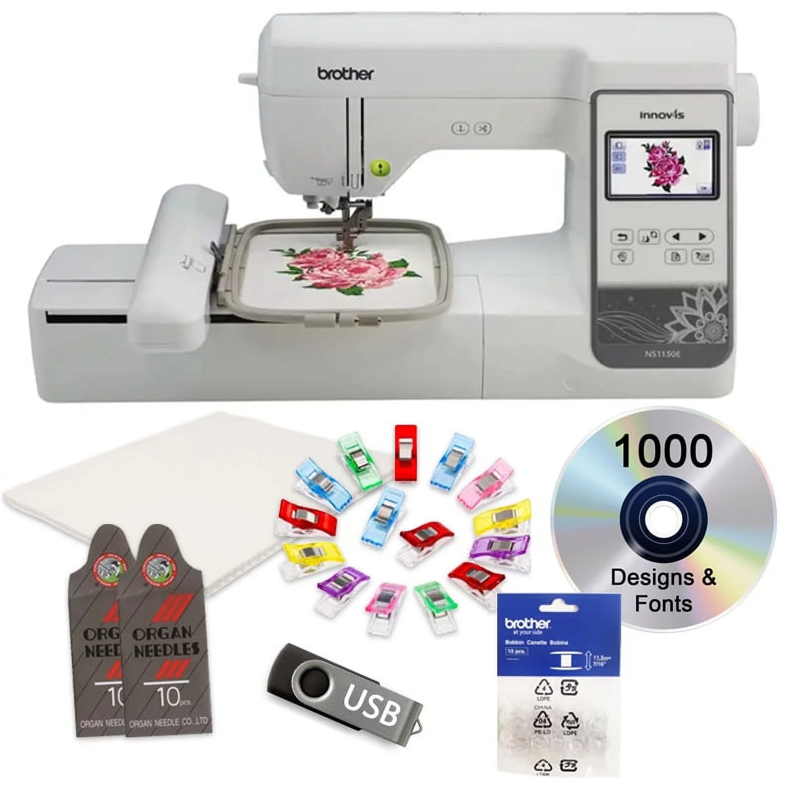 Brother NS1150E Computerized Embroidery Machine with $199 Bonus Bundle * Compare to Brother PE800 *