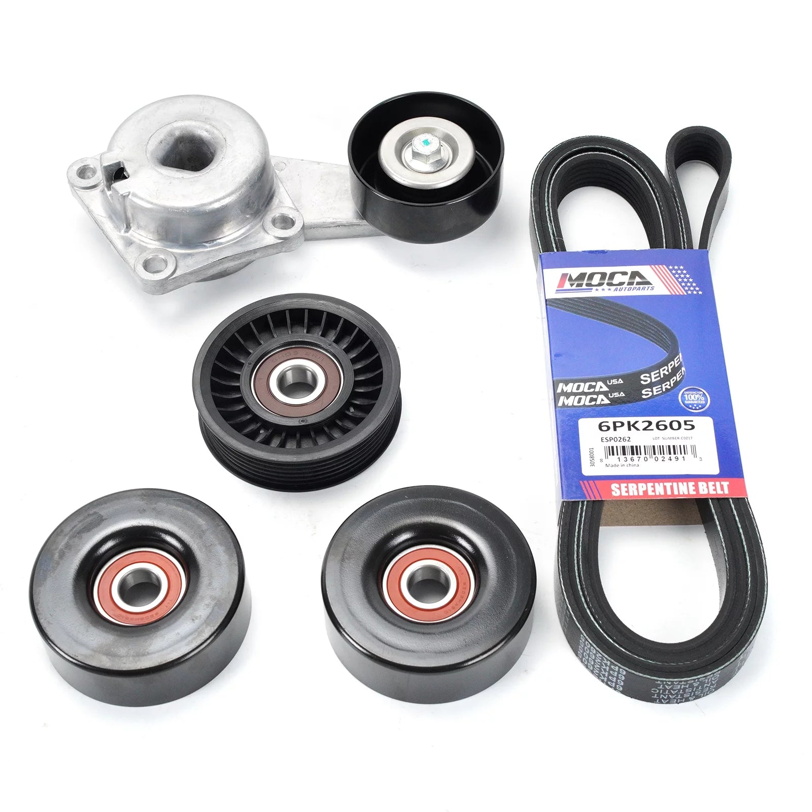 MOCA AUTOPARTS Serpentine Belt Component Kit Fit for 2009-2014 Ford Expedition V8 5.4L & 2007-2010 Ford Explorer Sport Trac V8 4.6L Fits select: 2005-2006 FORD F150, 2010 FORD F150 SUPERCREW