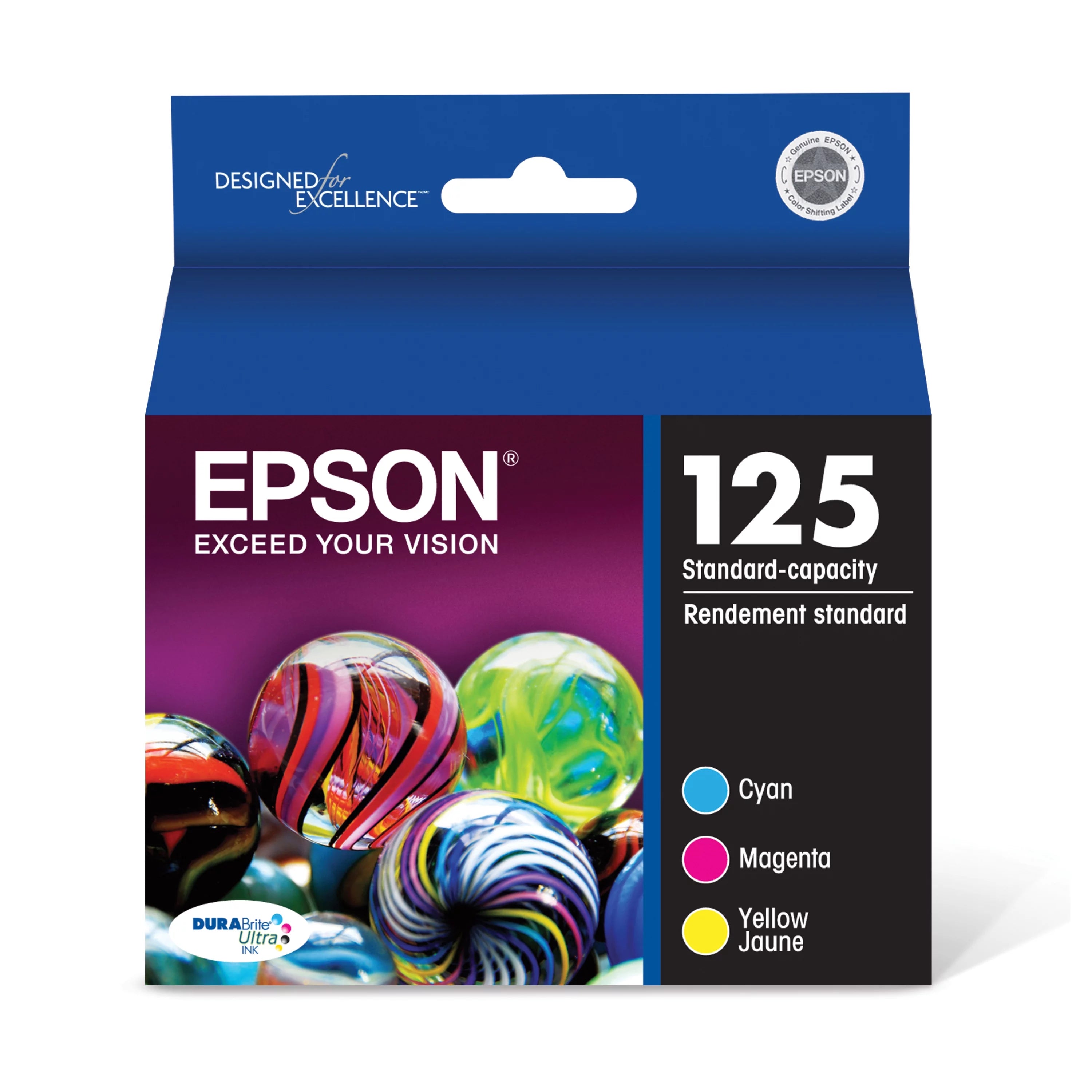 EPSON 125 DURABrite Ultra Ink Standard Capacity Color Combo Pack (T125520-S) Works with Stylus NX-125, NX-127, NX-130, NX-230, NX-420, NX-530, NX-625, WorkForce WF-320, WF-323, WF-325, WF-520