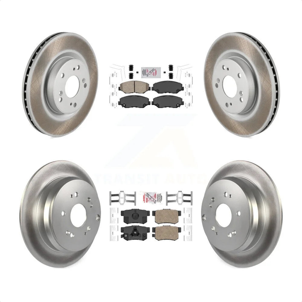 Transit Auto - Front Rear Ceramic Pads And Coated Disc Brake Rotors Kit For 2012-2016 Honda CR-V FWD KGA-101776