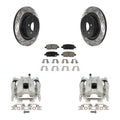 Transit Auto Rear Disc Brake Coated Caliper Drilled Slotted Rotors And Ceramic Pads Kit For 2011 INFINITI G37 X Sport With Single Piston Front KCD-100465C