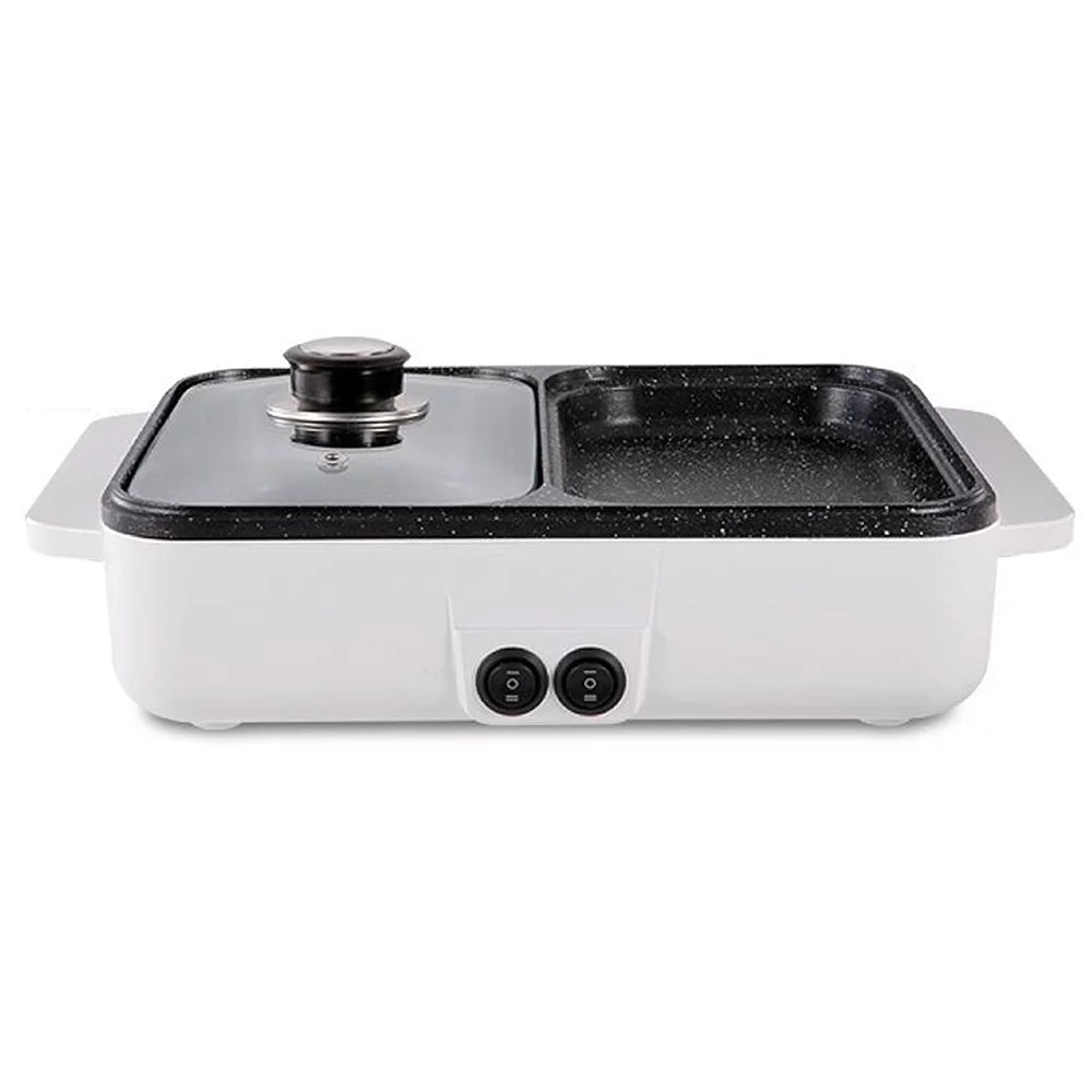 Small Electric Grill Pan 2 Speed Hot Pot Barbecue Machine for Dormitory Use