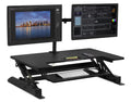 Mount-It! Standing Desk Converter with Bonus Dual Monitor Mount,  Fits up To 32 Screens, Black