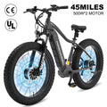 LILYPELLE 26 Adult 7-Speed Electric Mountain Bike AWD, 4 Fat Tire ,19.98MPH,with 48V 15Ah removable battery,500W dual mottor ,for City Touring Trail Off-Road Hunting