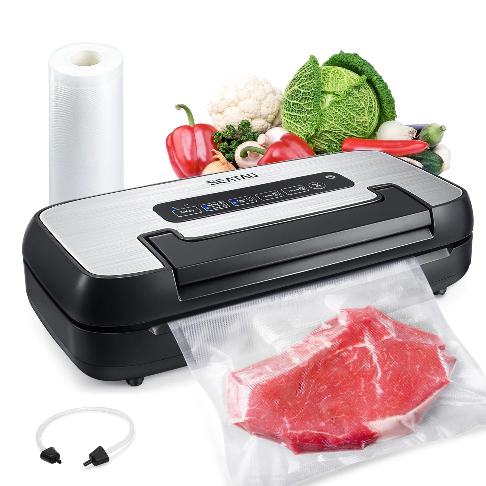 SEATAO VH5156 Fast Vacuum Sealer 80Kpa with 1 Sealing Rolls of Bags