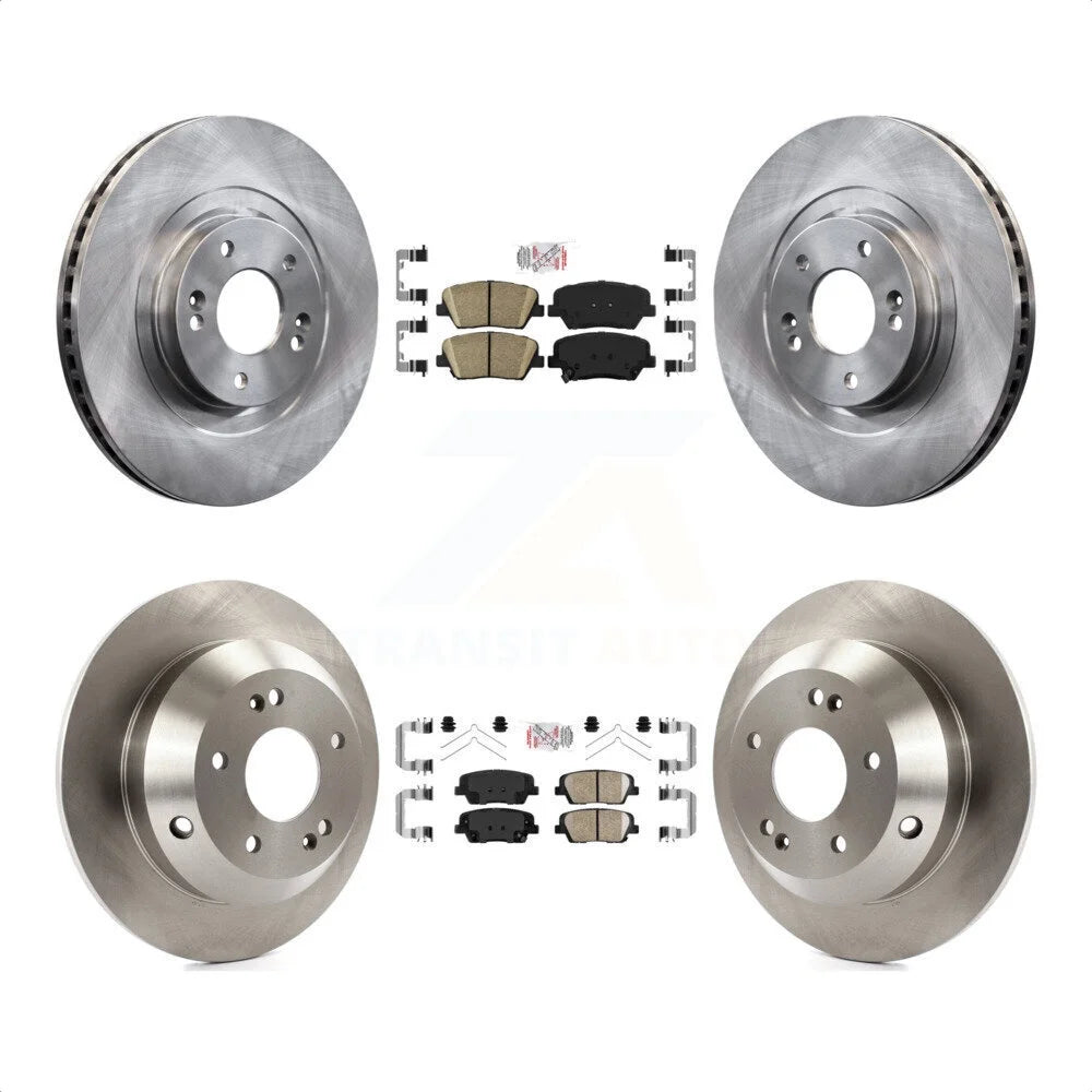 Transit Auto - Front Rear Ceramic Pads And Disc Brake Rotors Kit For 2014-2015 Kia Sorento With Red Painted Calipers K8A-106874