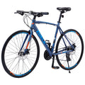 iYofe 28 Hybrid Bike for Men and Women, Shimano 24-Speed Road Bike, Mens Bike, 85% Pre-assembled, Mountain Bike, Blue