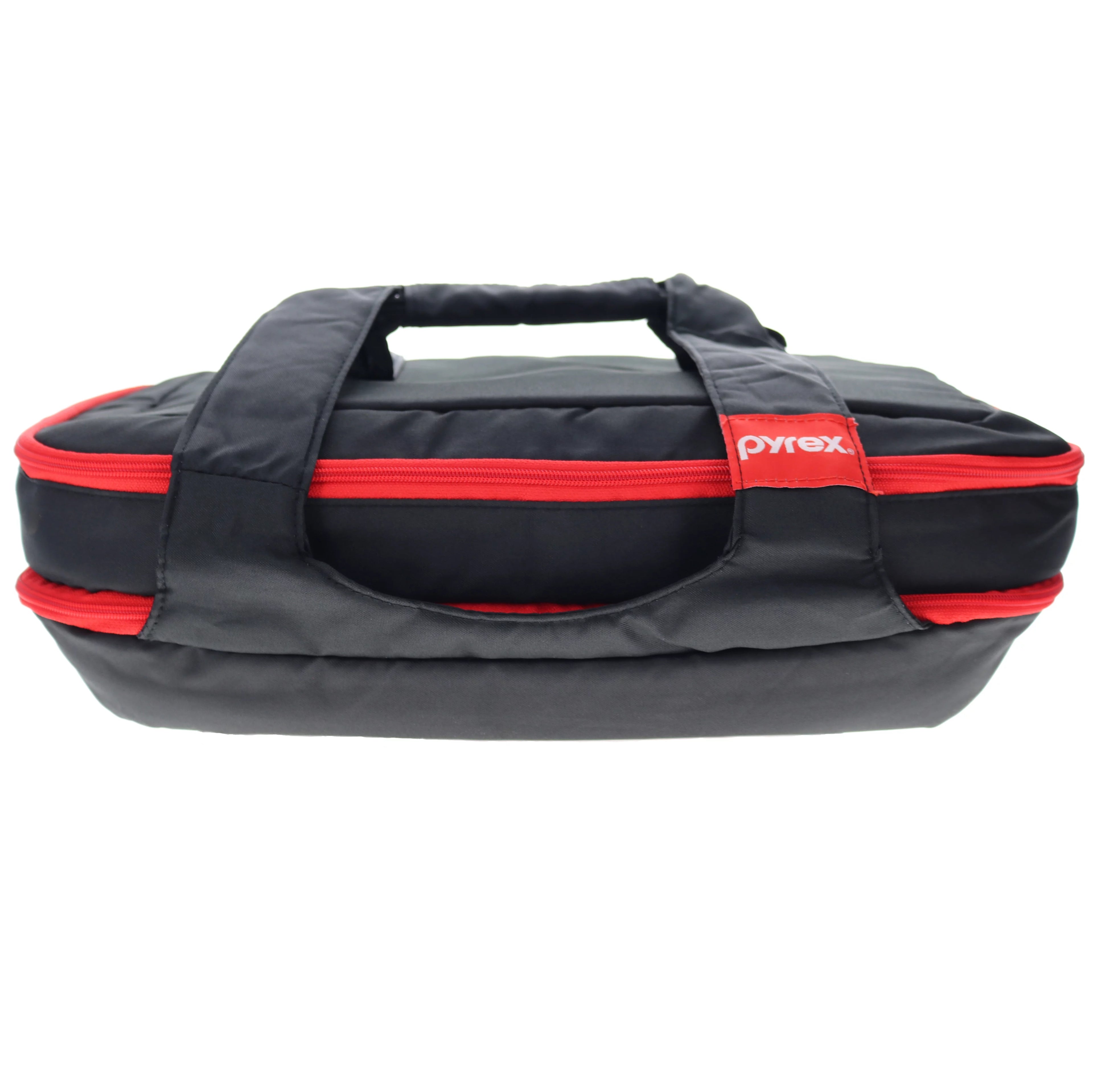 Pyrex Portable Black/Red Insulated Double Decker Casserole Carrier for Hot or Cold Food, Holder for Picnic, Potluck, Cookout ¨C Compatible with Pyrex Glass Dishes/Lids and Hot/Cold Packs