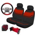 Auto Drive 5-Piece Sporty Black and Red Universal Car Seat Cover Kit, 43505WDI