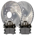 AutoShack Front Wheel Bearing Hubs Drilled Slotted Brake Rotors Silver Performance Ceramic Pads Kit Driver and Passenger Side Replacement for Chevrolet Silverado 1500 Tahoe GMC Sierra 1500 RHBBK0883