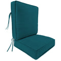 Jordan Manufacturing 45 x 22 Canvas Teal Solid Rectangular Outdoor Deep Seating Chair Seat and Back Cushion with Ties and Welt