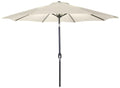 Jordan Manufacturing 9' Natural Solid Outdoor Patio Umbrella with Push Button Tilt and Crank Opening