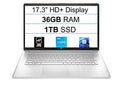 hp Newest Pavilion 17.3 HD+ Display Laptop Computer, 11th Gen Intel i3-1115G4(Up to 4.1GHz, Beat i5-8250U), 36GB DDR4 RAM, 1TB SSD, HDMI, USB 3.0, WiFi, Webcam, Windows 11S