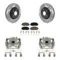 Transit Auto Front Disc Brake Coated Caliper Drilled Slotted Rotors And Ceramic Pads Kit For Honda CR-V KCD-100145C