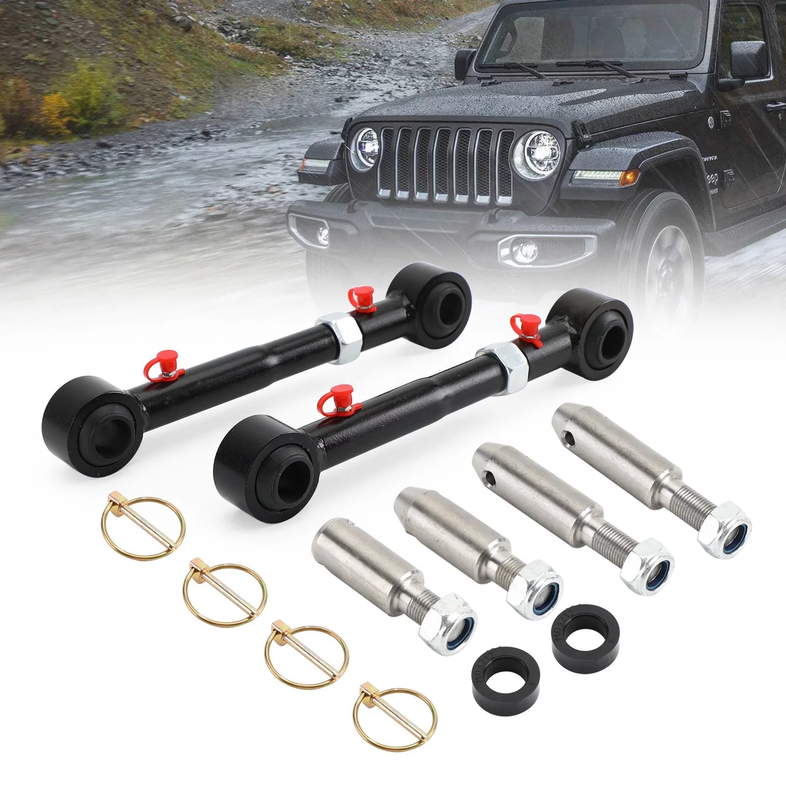 Front Sway Bar Links Disconnect For 2007-2021 Jeep Wrangler JK JL 2.5-6¡±Lift