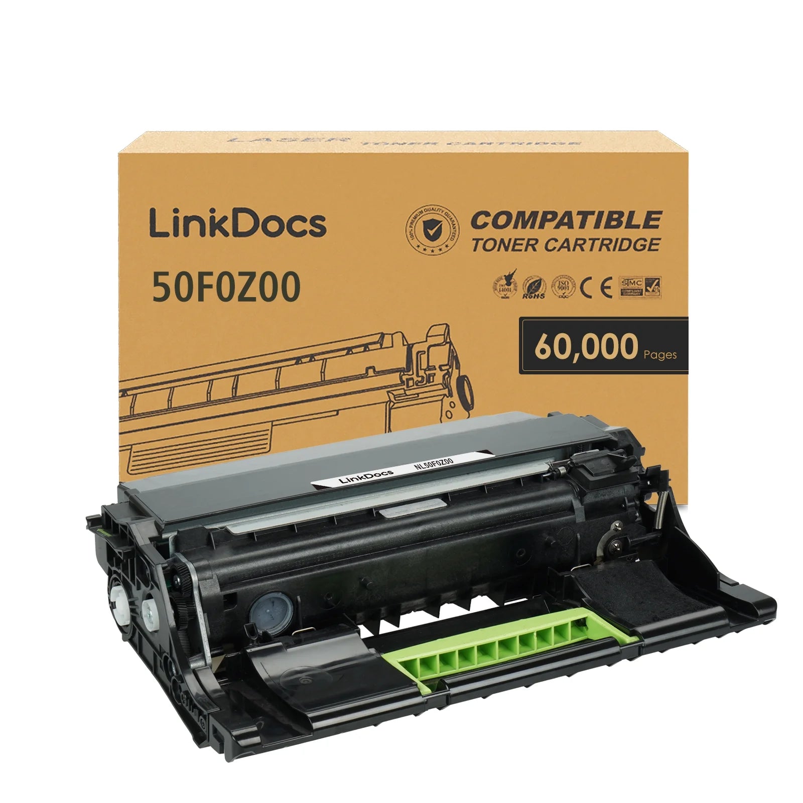 LinkDocs 50F0Z00 Replacement Imaging Unit for Lexmark MS310, MX310, MS410, MX410, MS510, MX510, MX511, MS610, MX610, MX611 Laser Printer, 60,000 Pages