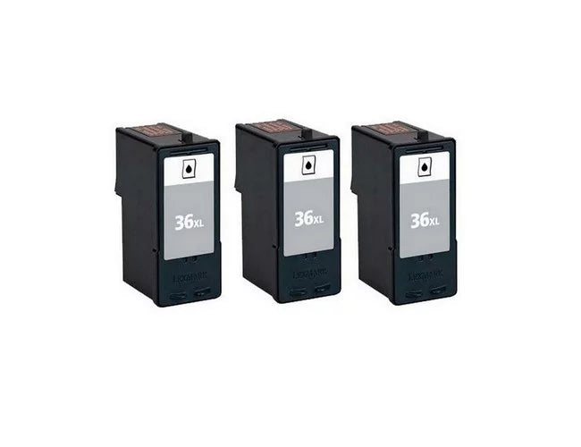 PrinterDash Replacement for Lexmark X3650/X4650/X5650/X6650/X6675/Z2420 Black High Yield Inkjet (3/PK-475 Page Yield) (NO. 36XL) (18C2164_3PK)