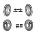Transit Auto - Front Rear Coated Disc Brake Rotors And Semi-Metallic Pads Kit For 2019 Audi A4 With Solid Rotor KGF-102805