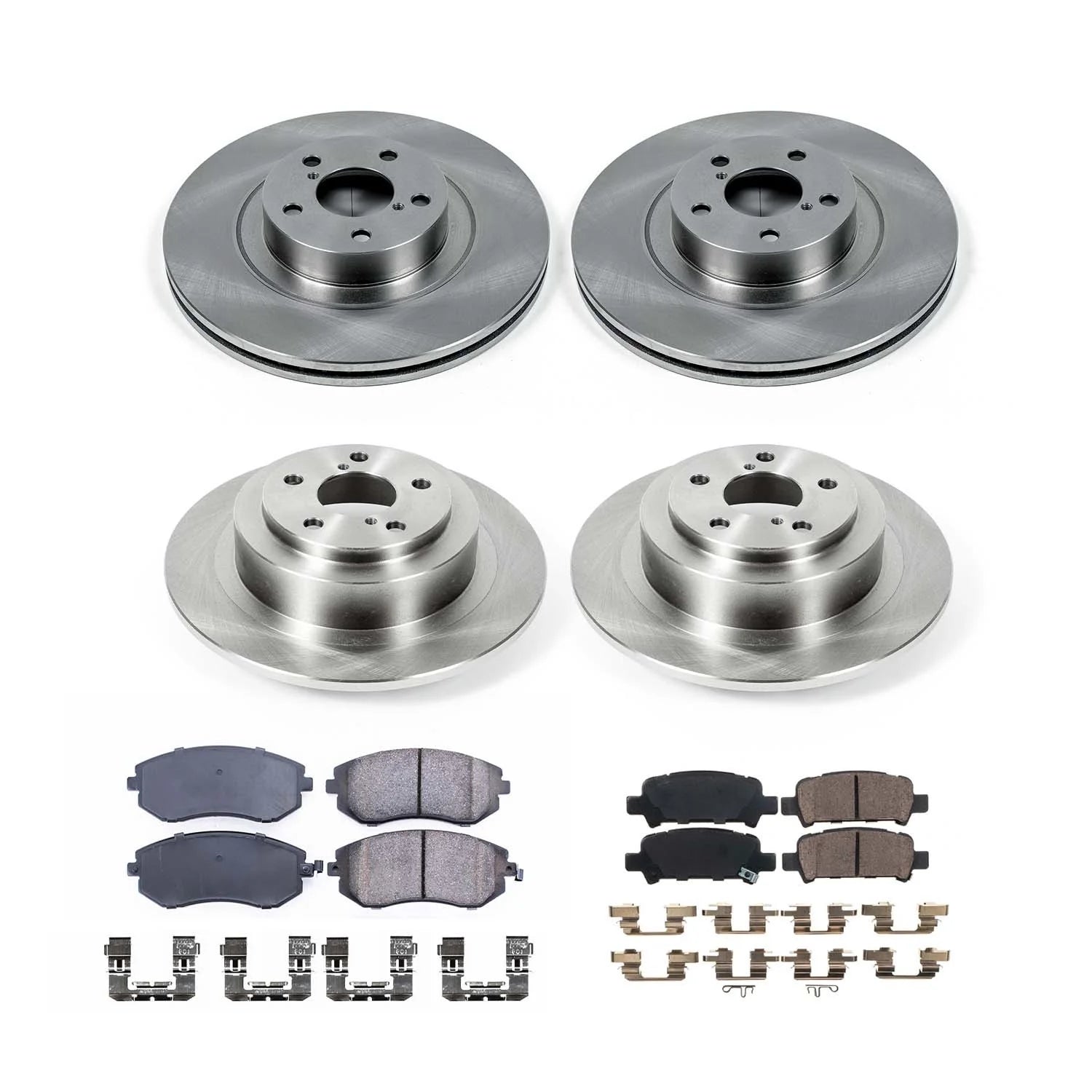 Ultimate Brakes Front and Rear Ceramic Brake Pad and Rotor Kit with Hardware WM81574