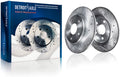 Detroit Axle - Rear Brake Rotors for 2005-2009 Audi A4 Quattro Drilled & Slotted Disc Brake Rotors 2006 2007 2008 Replacement: 11.33 Rotor